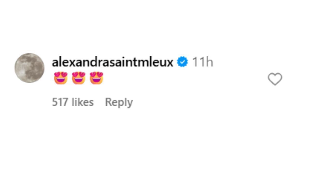 Snapshot of Alexandra Saint-Mleux's comment...Credits-Instagram